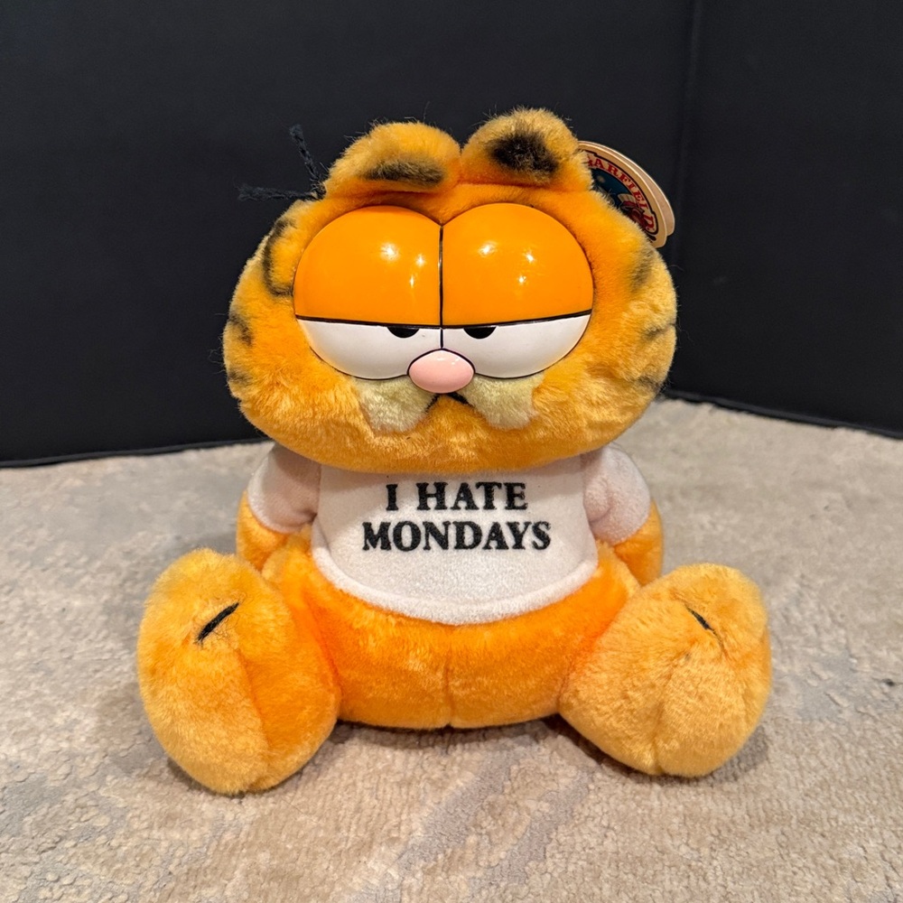 Vintage Dakin Garfield Plush I Hate Mondays Shirt 8" Stuffed Animal 1978/1981